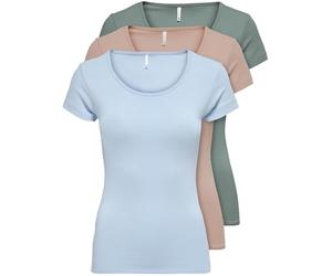 ONLY Magliette Estive Semplici A Manica Corta E Lunghe Per Donne, Confezione Da 3 Pezzi XS S M L XL 15209153