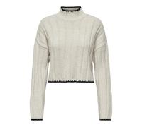 ONLY Onlchick Stitch LS-Maglia a Collo Alto Maglione, Pumice Stone, S Donna