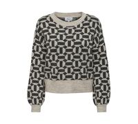 ONLY Pullover 'ONLGeo' beige sfumato / nero Donna ONLY S