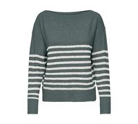 ONLY Maglione da Donna Onlglory Life LS Boatneck CC Knt, Balsamo Verde/Strisce: Cloud Dancer/Melange, S