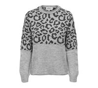 Only Maglione Donna ONLJADE - Stampa Leo e Design a Contrasto - Grigio Melange L