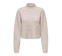 ONLY Maglione a Collo Alto Donna Maniche Lunghe Spalle Basse vestibilità Regolare, Colore:Marrone-4, Taglia:S