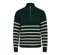 Only - Maglione verde scuro a righe con zip corta 36