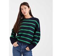 ONLY - Maglione extra largo a righe color blu navy 34