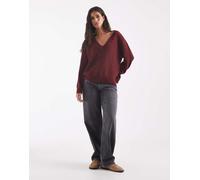 ONLY - Maglione lavorato bordeaux double-face-Rosso 3XL