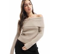 ONLY - Maglione marrone chiaro con spalle scoperte 36
