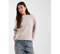 ONLY - Maglione squadrato beige con scollo rotondo-Neutro 34