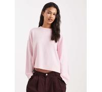 ONLY - Maglione squadrato color rosa chiaro con scollo rotondo 42