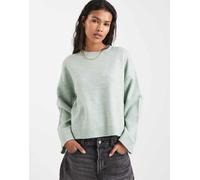 ONLY - Maglione squadrato verde chiaro con scollo rotondo-Bianco 42