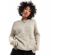 Only - Maglione traforato color talpa-Neutro 38