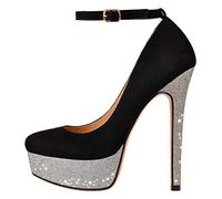 Only maker Mary Jane Pumps - Tacchi a spillo da donna con tacco alto, Bicolore argento, 37 EU