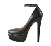 Only maker Mary Jane Pumps - Tacchi a spillo da donna con tacco alto, Poliuretano nero., 38 EU