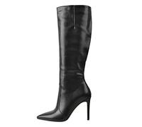 Only maker Stivali classici da donna in pizzo stivali a spillo, Poliuretano nero., 41 EU