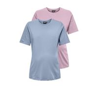 ONLY MATERNITY 2-Pack Olmonly S/S-Top Jrs Noos, Confezione da 2, Blu di Cachemire, M (Pacco da 2) Donna