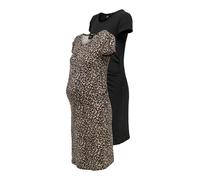 ONLY MATERNITY Olmlovely Life S/S Dress 2-Pck Noos, Nero, M (Pacco da 2) Donna