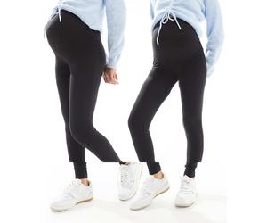 ONLY Maternity - Confezione da 2 paia di leggings neri-Nero M