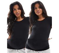 Only Maternity - Confezione da 2 T-shirt nere a maniche corte-Nero L