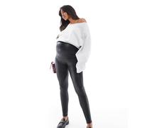 Only Maternity - Leggings spalmati neri-Nero 40