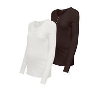 Only Maternity Maglietta 'OLMVista' marrone scuro / bianco Donna - Abbigliamento - Taglie comode - Maglie e top - Maglie e T-shirt Only Maternity M