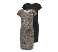 ONLY MATERNITY Olmlovely Life S/S Dress 2-Pck Noos, Nero, S (Pacco da 2) Donna
