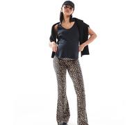 ONLY Maternity - Pantaloni a zampa con stampa leopardata-Marrone M