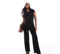 ONLY Maternity - Pantaloni neri con fondo ampio-Nero XL