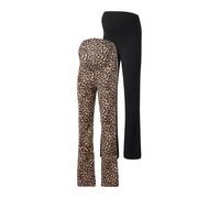 ONLY MATERNITY Olmlovely Leo Flared Pant 2-Pack Noos, Nero, S (Pacco da 2) Donna