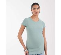 ONLY Maternity - Top a maniche corte color salvia con bordi smerlati-Verde 36