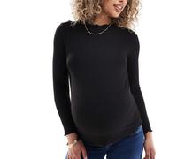 ONLY Maternity - Top accollato nero con bordi smerlati 36