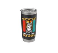 Only My Cat Knows Me So Well Vintage Pixiebob Cats Lover Bicchiere termico in acciaio inox doppia parete