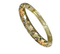 Only My Live Home Bracciale rigido cinese cloisonne smaltato con stella piccola incernierata per polso piccolo, gioielli etnici traforati, Inner Diameter 2.25 inch wide 0.31 inch about, Artigianato