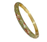 Only My Live Home Braccialetti vintage Cloisonne sottili quadrifoglio braccialetti per piccoli polsi ovali regali da donna fatti a mano in filigrana smaltata bracciale a polsino incernierato gioielli