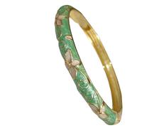 Only My Live Home Braccialetti vintage Cloisonne sottili quadrifoglio braccialetti per piccoli polsi ovali regali da donna fatti a mano in filigrana smaltata bracciale a polsino incernierato gioielli