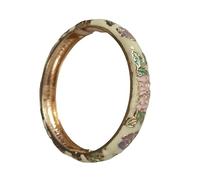 Only My Live Home Classico Cloisonne smalto fiore braccialetto incernierato braccialetti per le donne regali, gioielli artigianali tradizionali etnici cinesi, Inner Diameter 2.36 inch wide 0.47 inch