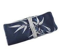 Only My Live Home Jade Handcraft - Borsa da viaggio arrotolabile per gioielli, con 3 cerniera, pieghevole, in broccato di seta, per cosmetici, cosmetici, confezione regalo, colore: blu