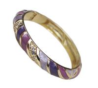Only My Live Home Rainbow Cloisonne - Braccialetti smaltati a righe con strass per donne, braccialetti cinesi ICH Handmde incernierati gioielli regali, Diameter 2.36 inch wide 0.5 inch, Porcellana