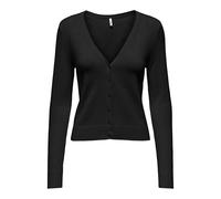 ONLY Neck CC Knt Onlmeddi LS Heart-Cardigan con Scollo a V, Nero, XL Donna