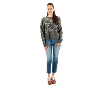 ONLY Neck Knt Onlalta LS Sequin-Maglia a Girocollo, Grigio Scuro mélange, XS Donna