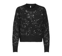 ONLY Neck Knt Onlalta LS Sequin-Maglia a Girocollo, Nero, XS Donna