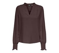ONLY Neck LS Smock Top Onlmette Noos Wvn-Maglietta con Scollo a V, Cioccolato decadente, M Donna