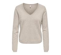 ONLY - Top in maglia beige scuro con scollo a V-Neutro 38