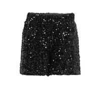 ONLY New Sequins Shorts Jrs Onlconfidence-Pantaloncini con Paillettes, Nero, S Donna