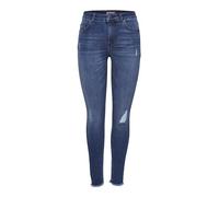 Only Onlblush Mid Ank Raw Jeans Rea2077 Noos Skinny, Blu (Medium Blue Denim), S / 32L Donna