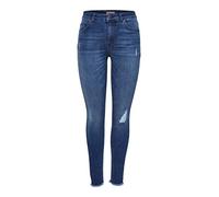 Only Onlblush Mid Ank Raw Jeans Rea2077 Noos Skinny, Blu (Medium Blue Denim), S / 32L Donna