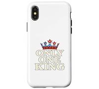 Only One King Bold Crown American Graphic Gift Tee per uomo Custodia per iPhone X/XS
