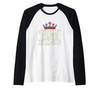 Only One King Bold Crown American Graphic Gift Tee per Uomo Maglia con Maniche Raglan