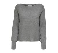 ONLY ONLADALINE Life L/S Short PULLO Knt Noos Pullover, Medium Grey Melange, L Donna