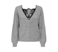 ONLY Onladele LS Lace Mix Cardigan CC Knt, Chiaro Grigio Melange, XS Donna