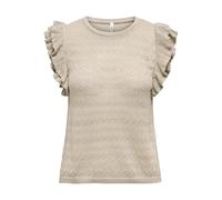 ONLY Onlaga SL Glitter O-Neck Top Knt, Grigio Piuma, XL Donna