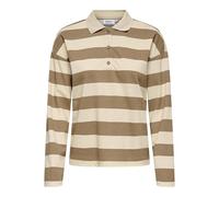 ONLY Onlallison L/S Stripe Polo Swt, Cocoa Créme, S, Crema di Cacao, S